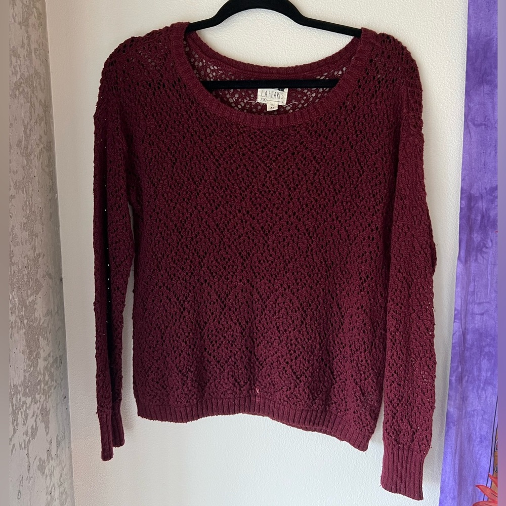 LA Hearts Maroon Sweater